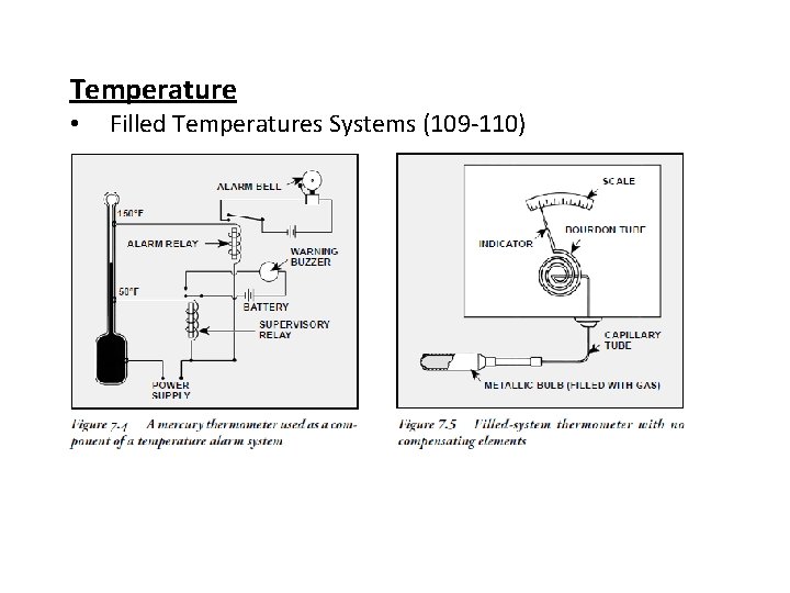 Temperature • Filled Temperatures Systems (109 -110) 