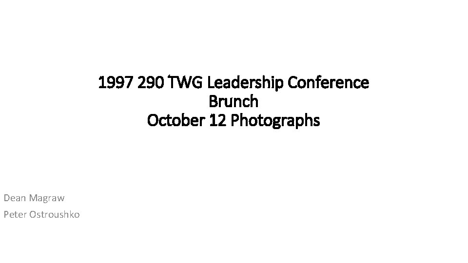 1997 290 TWG Leadership Conference Brunch October 12 Photographs Dean Magraw Peter Ostroushko 