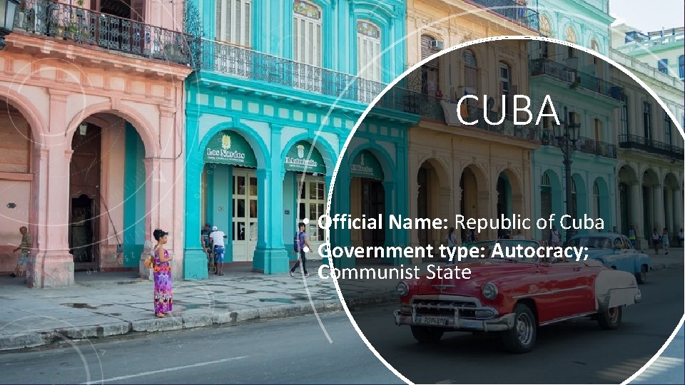 CUBA • Official Name: Republic of Cuba • Government type: Autocracy; Communist State :