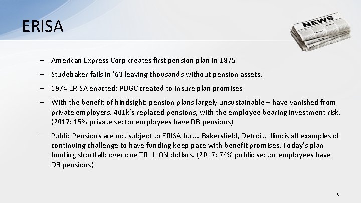 ERISA – American Express Corp creates first pension plan in 1875 – Studebaker fails