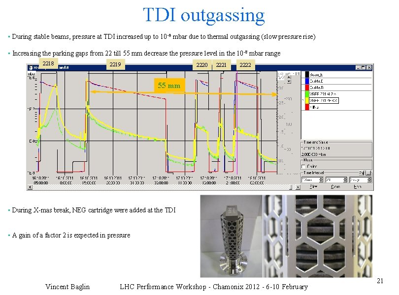 TDI outgassing • During stable beams, pressure at TDI increased up to 10 -6