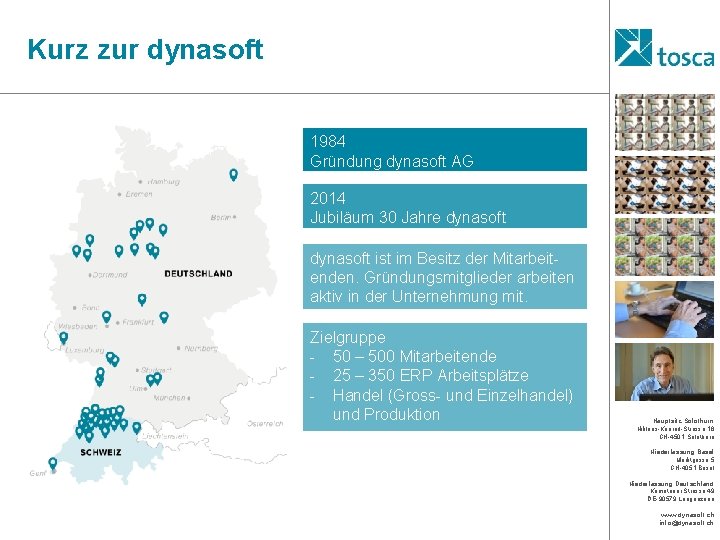 Kurz zur dynasoft 1984 Gründung dynasoft AG 2014 Jubiläum 30 Jahre dynasoft ist im