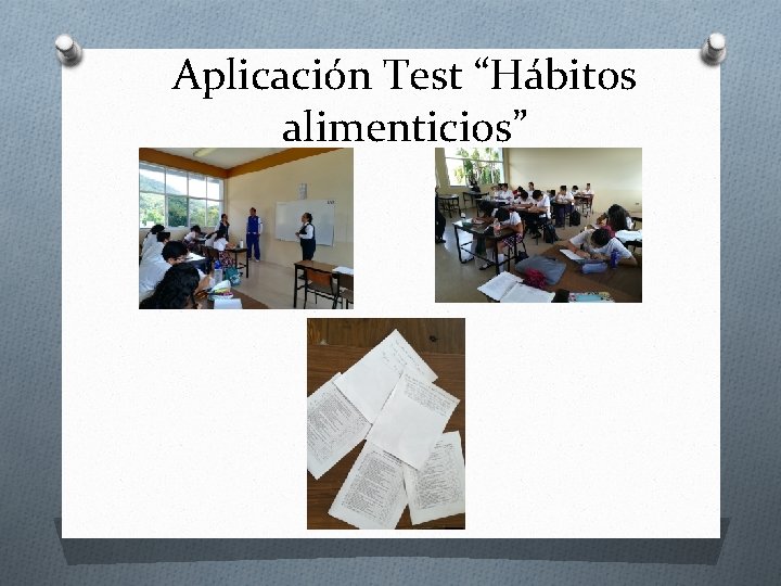 Aplicación Test “Hábitos alimenticios” 