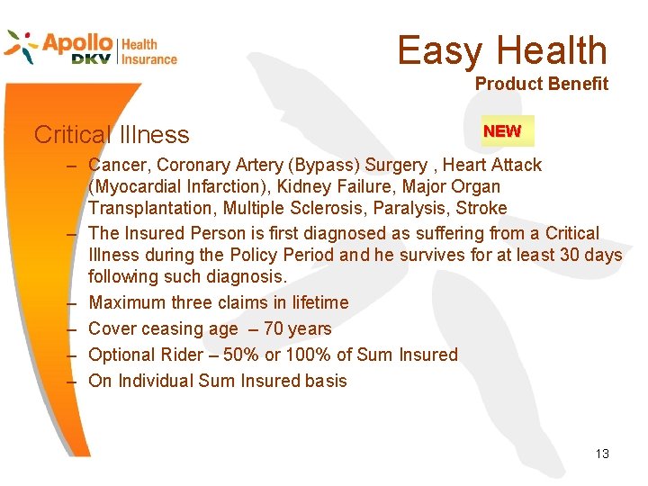 Easy Health Product Benefit Critical Illness NEW – Cancer, Coronary Artery (Bypass) Surgery ,