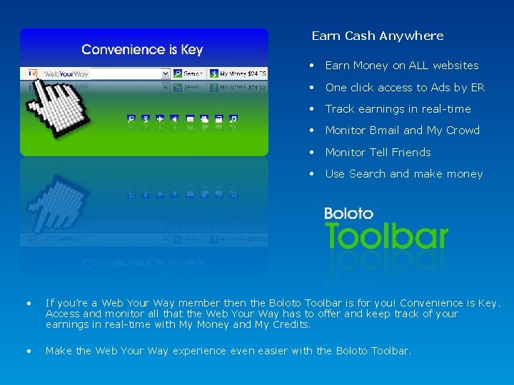 Earn Cash Anywhere • Earn Money on ALL websites • One click access to