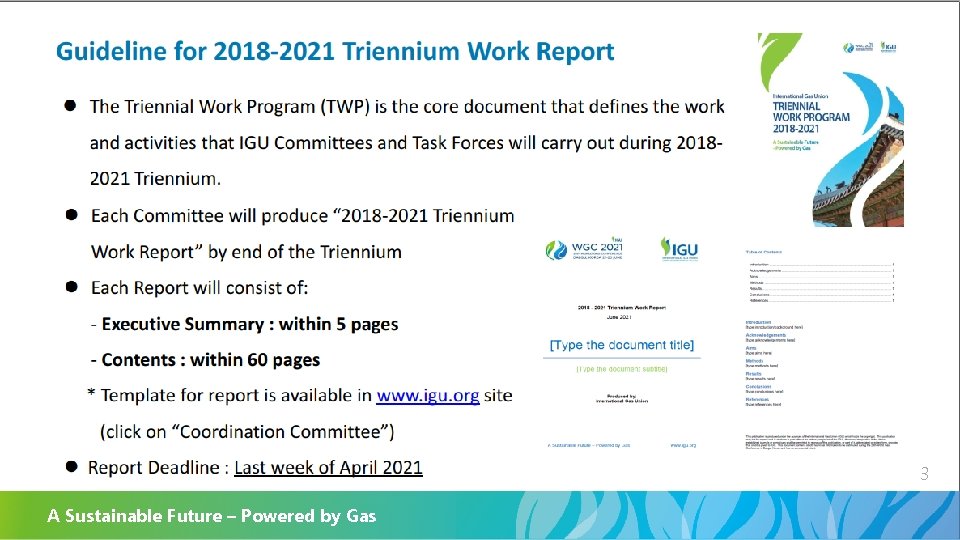 3 A Sustainable Future – Powered by Gas 