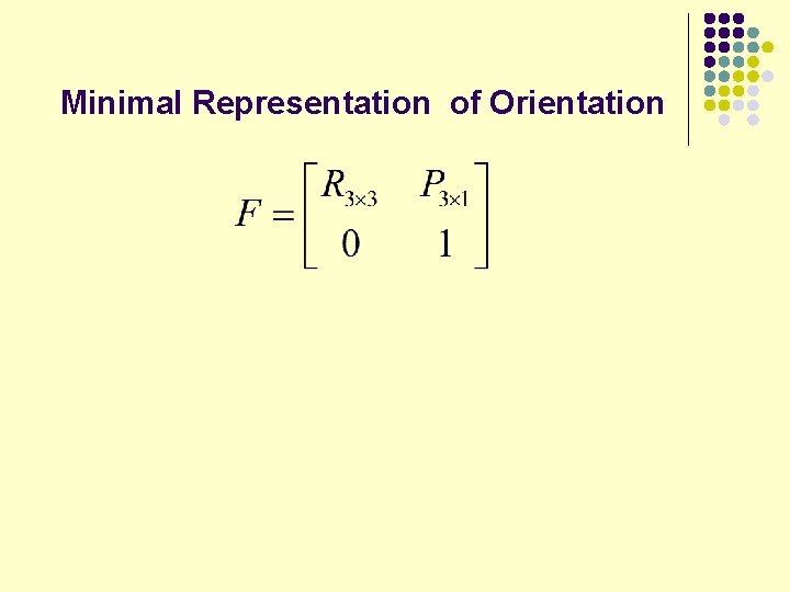 Minimal Representation of Orientation 