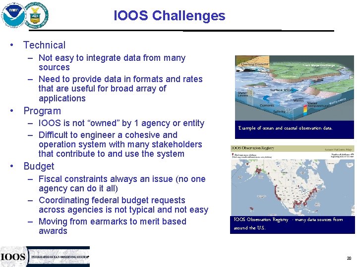 IOOS Challenges • Technical – Not easy to integrate data from many sources –