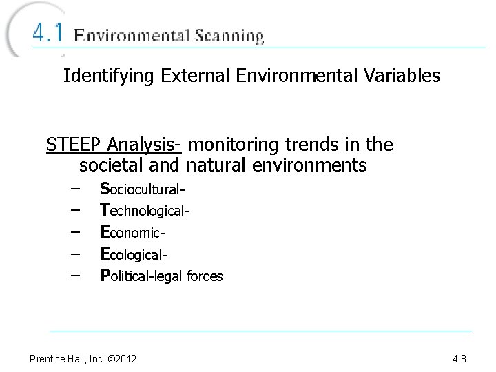 Identifying External Environmental Variables STEEP Analysis- monitoring trends in the societal and natural environments