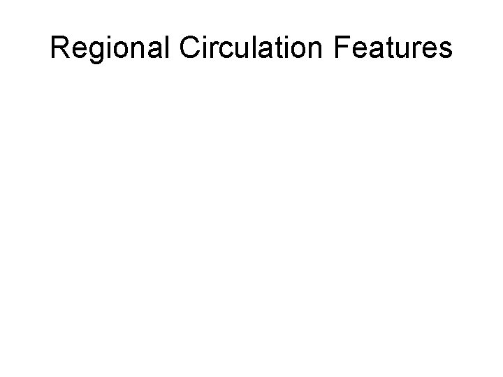 Regional Circulation Features 