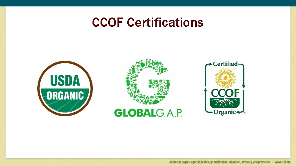 CCOF Certifications CCOF Certifications