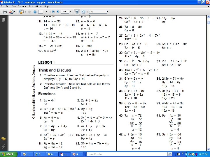 7 -1 Simplifying Algebraic Expressions 