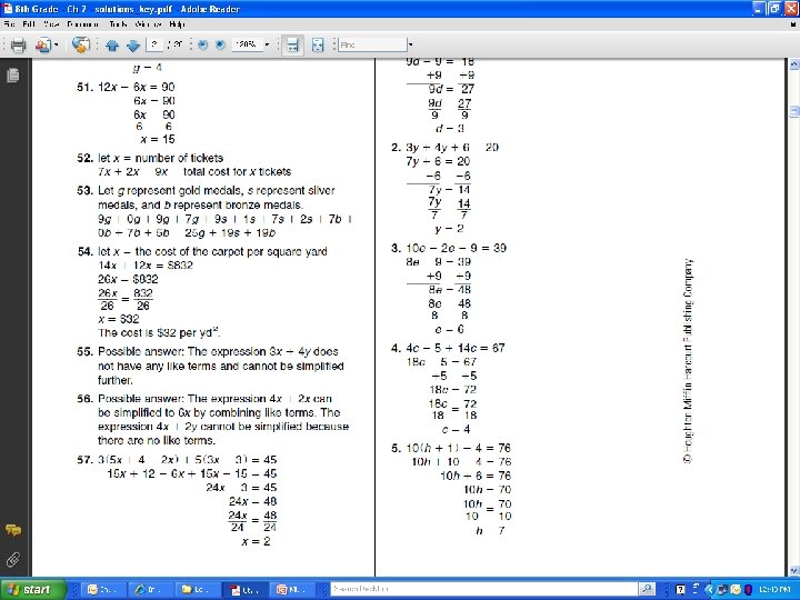 7 -1 Simplifying Algebraic Expressions 