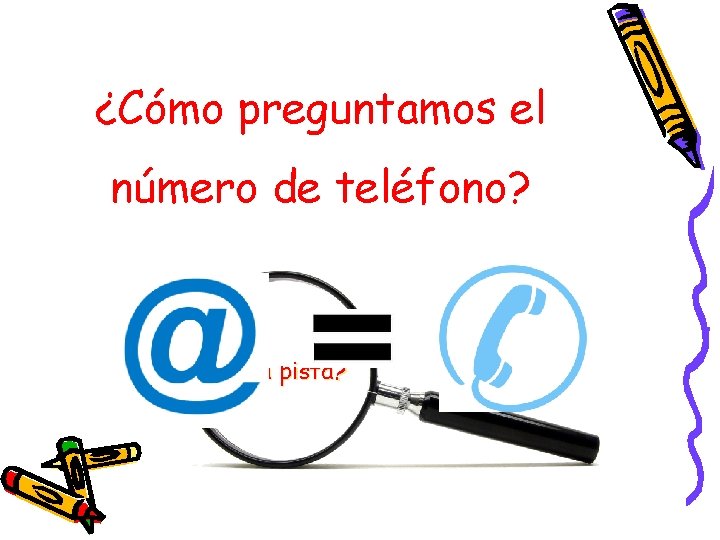 ¿Cómo preguntamos el número de teléfono? ¿Una pista? 