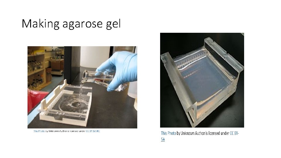 Making agarose gel 