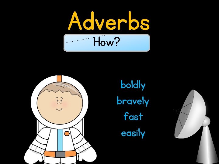 Adverbs How? boldly bravely fast easily 