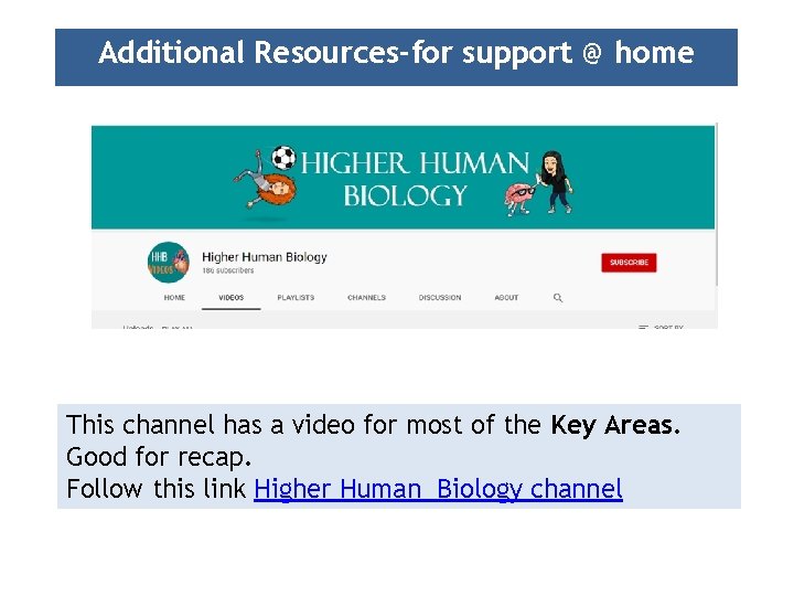 Additional Resources-for support @ home This channel has a video for most of the