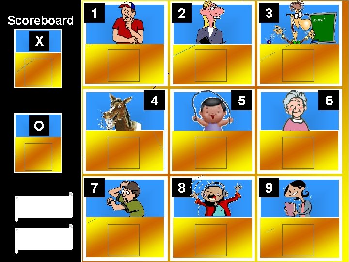Scoreboard 1 2 3 X 4 5 6 O 7 Click Here if X