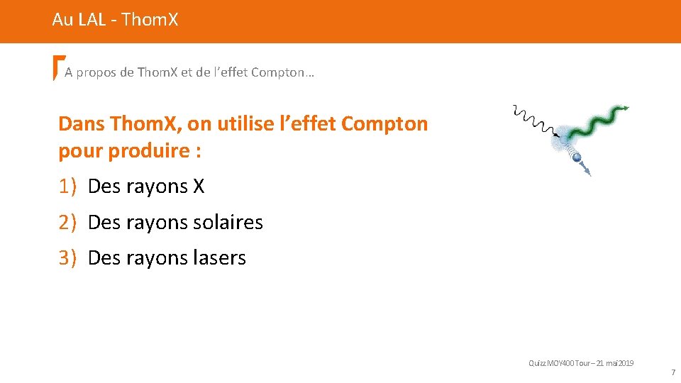 Au LAL - Thom. X A propos de Thom. X et de l’effet Compton…