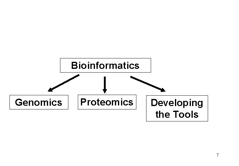Bioinformatics Genomics Proteomics Developing the Tools 7 