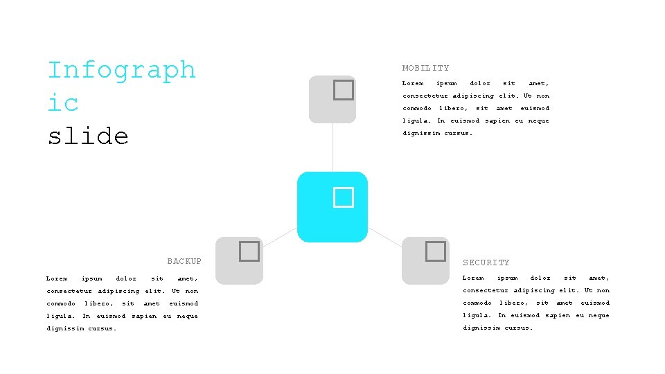 Infograph ic slide MOBILITY � Lorem ipsum dolor sit amet, consectetur adipiscing elit. Ut