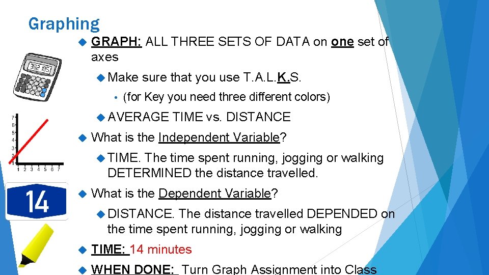 Graphing GRAPH: ALL THREE SETS OF DATA on one set of axes Make •