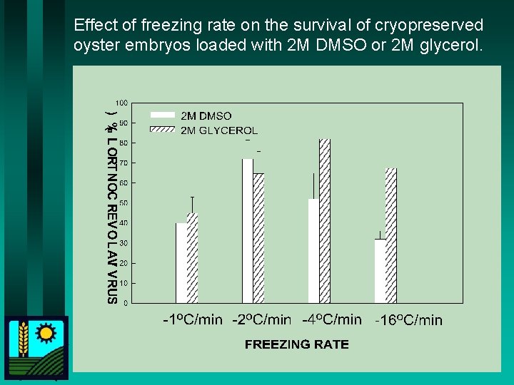 Effect of freezing rate on the survival of cryopreserved oyster embryos loaded with 2