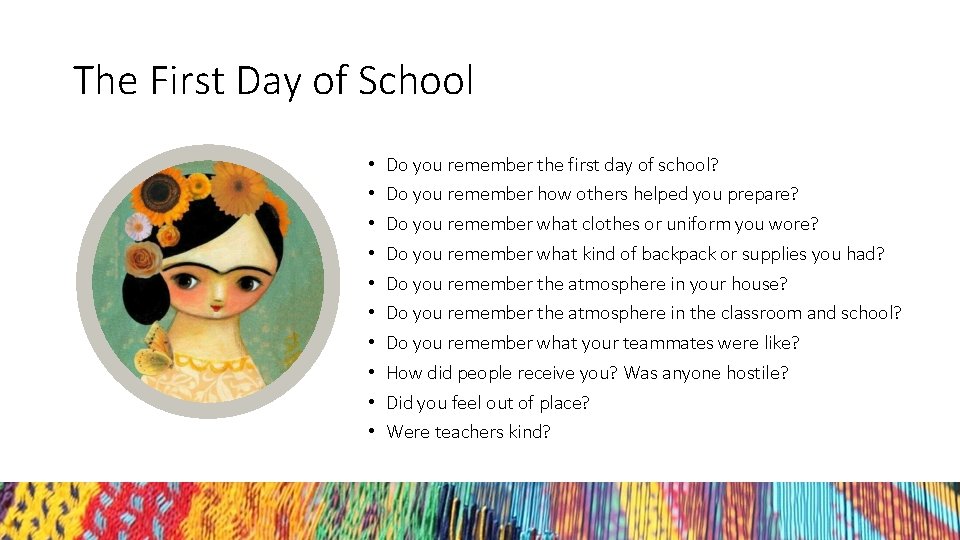 The First Day of School • • • Do you remember the first day