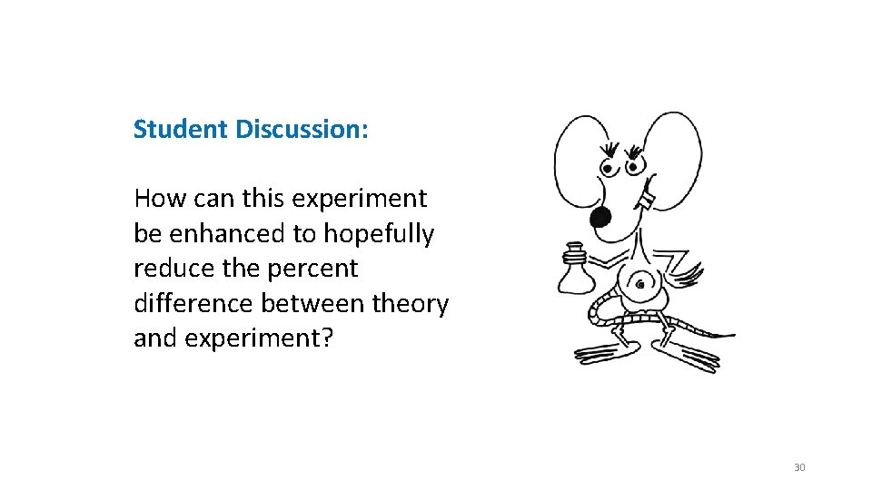 Student Discussion: How can this experiment be enhanced to hopefully reduce the percent difference