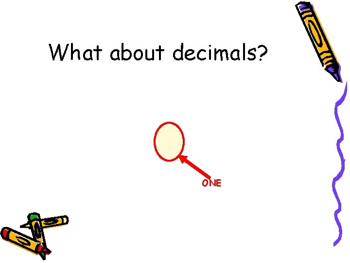 What about decimals? ONE 