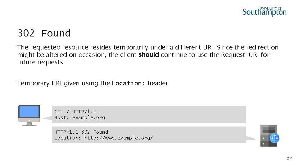 302 Found The requested resource resides temporarily under a different URI. Since the redirection