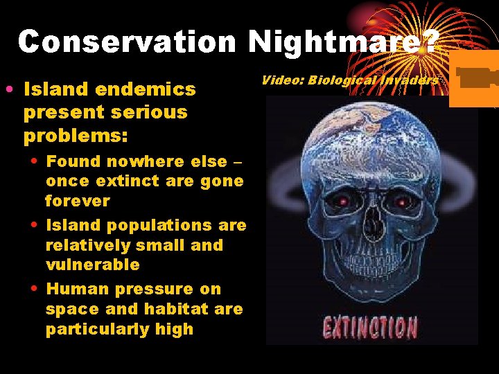 Conservation Nightmare? • Island endemics present serious problems: • Found nowhere else – once