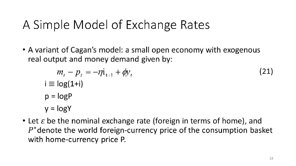 A Simple Model of Exchange Rates • 18 