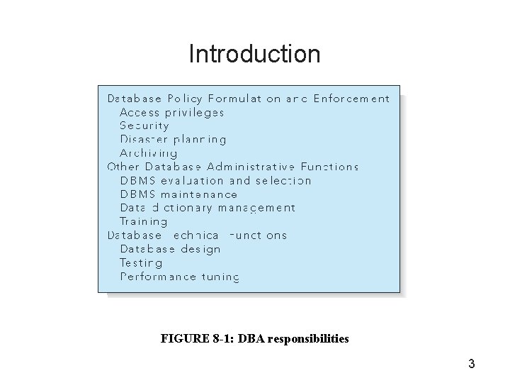 Introduction FIGURE 8 -1: DBA responsibilities 3 