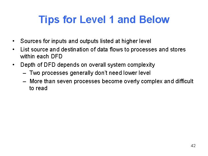 Tips for Level 1 and Below • Sources for inputs and outputs listed at