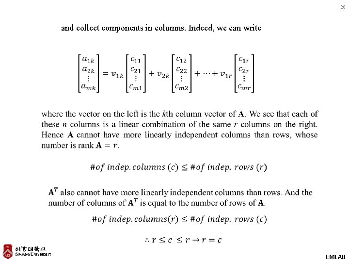 28 and collect components in columns. Indeed, we can write EMLAB 
