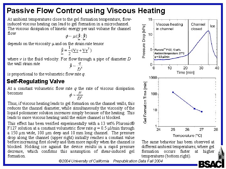 Passive Flow Control using Viscous Heating At ambient temperatures close to the gel formation Passive Flow Control using Viscous Heating At ambient temperatures close to the gel formation