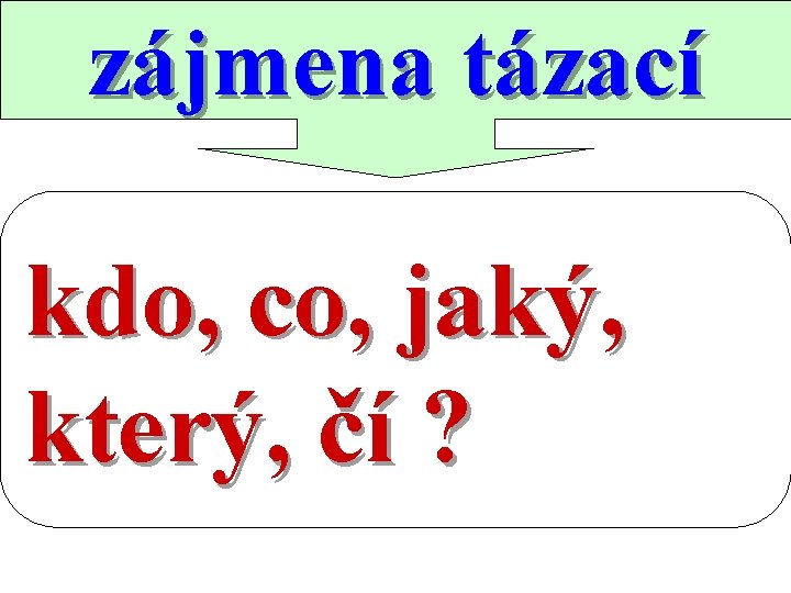 zájmena tázací kdo, co, jaký, který, čí ? 