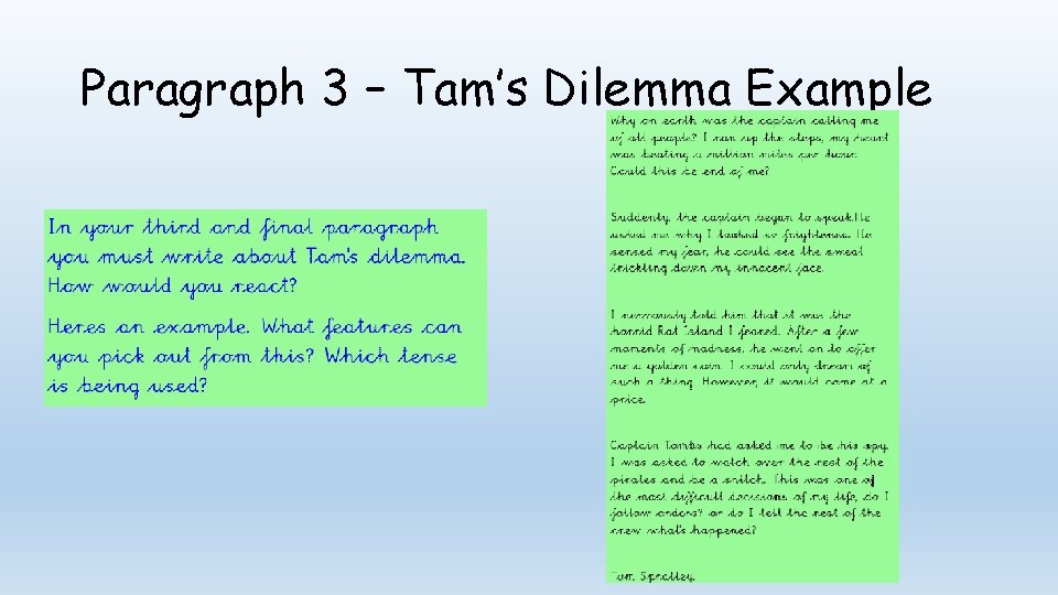 Paragraph 3 – Tam’s Dilemma Example 