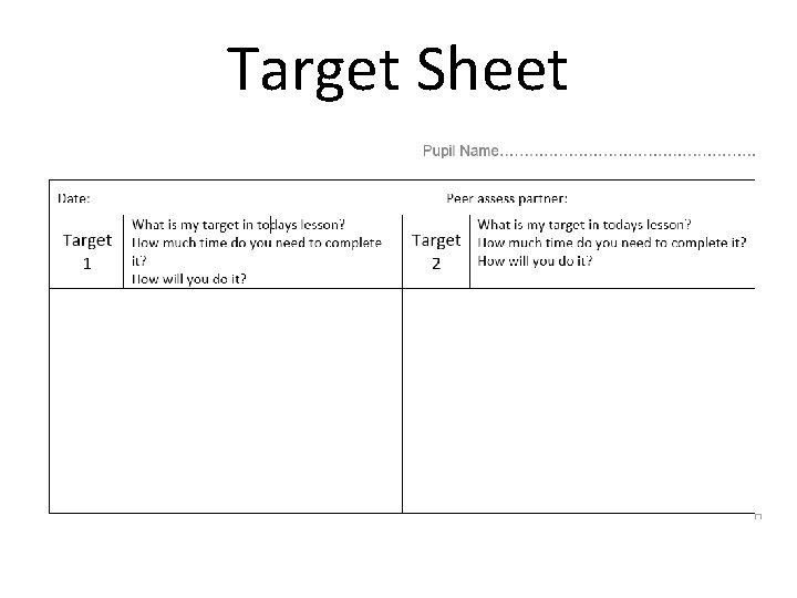 Target Sheet 