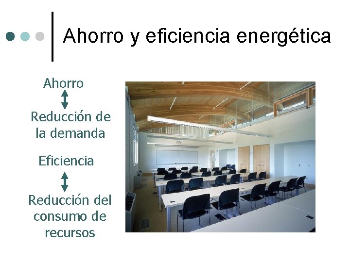 Ahorro y eficiencia energética Ahorro Reducción de la demanda Eficiencia Reducción del consumo de