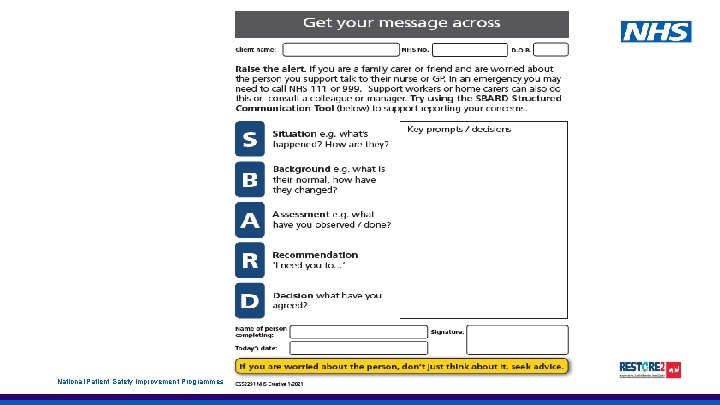 National Patient Safety Improvement Programmes 