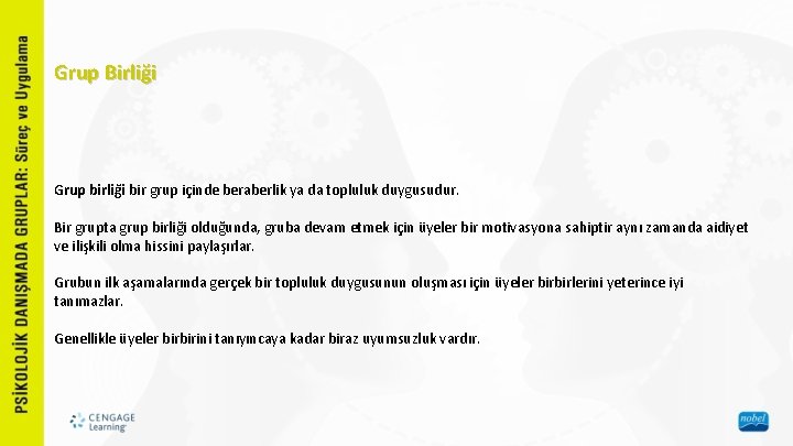 Grup Birliği Grup birliği bir grup içinde beraberlik ya da topluluk duygusudur. Bir grupta