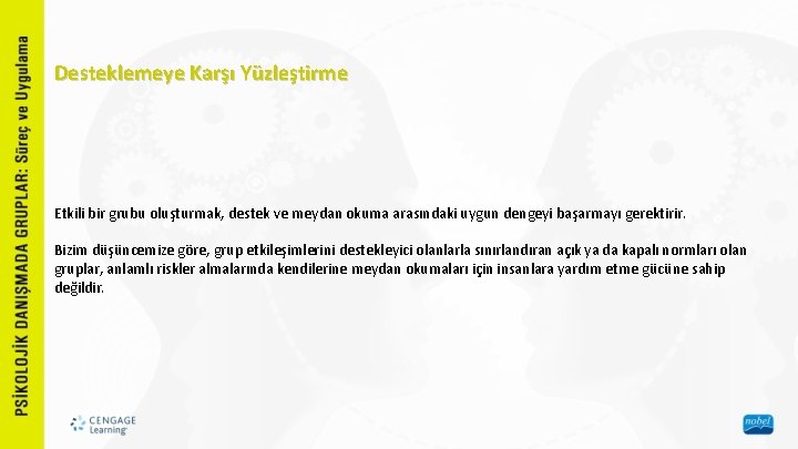 Desteklemeye Karşı Yüzleştirme Etkili bir grubu oluşturmak, destek ve meydan okuma arasındaki uygun dengeyi