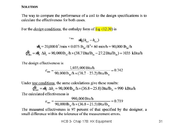 HCB 3 - Chap 17 B: HX Equipment 31 