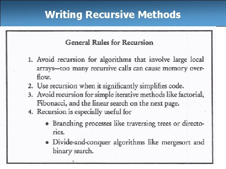 Writing Recursive Methods 28 