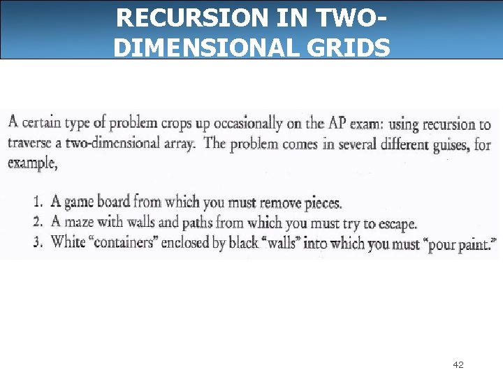 RECURSION IN TWODIMENSIONAL GRIDS 42 