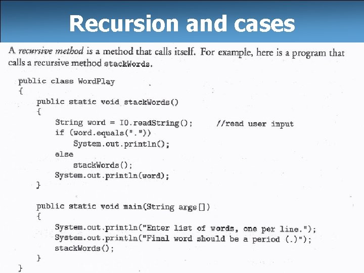Recursion and cases 5 