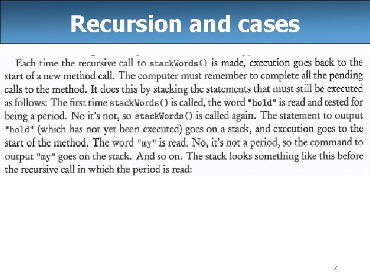 Recursion and cases 7 