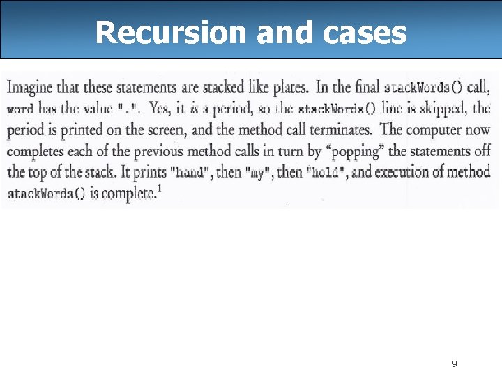 Recursion and cases 9 